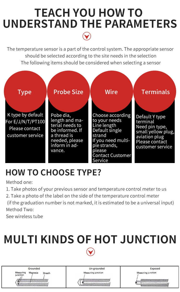 Flexibility High Pressure Resistance K-Type Screw Thermocouple Mi Cable Armored Thermocouple Wrnk-191 PT100/J/T/E/N Temperature Sensor Probe