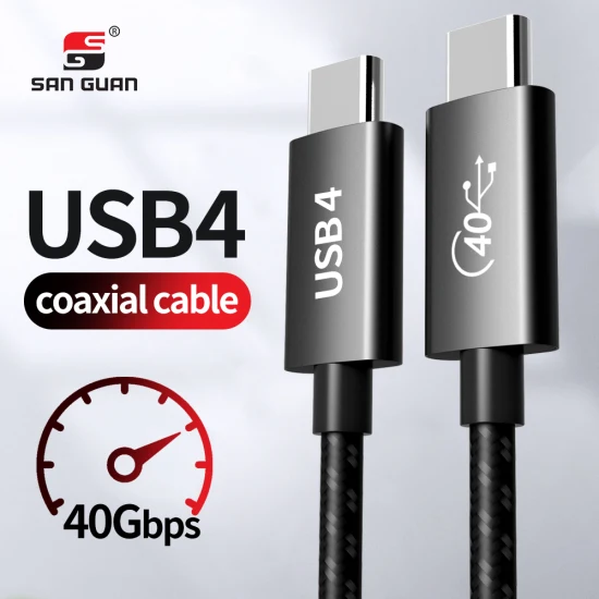 Nouveau 3m 10FT USB4 Gen3 Câble Coaxial 100W Pd Charge Thunderbolt 4 40gbps Usbc pour Thunderbolt4 Tbt3 ISO9001 Usine Certifiée